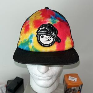 Kids youth rainbow tie-dye Black Neff Jordy snapback mesh trucker cap hat- Rare
